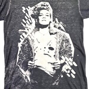 P!NK Beautiful Trauma World Tour Shirt Women's Size Small Charcoal Distressed